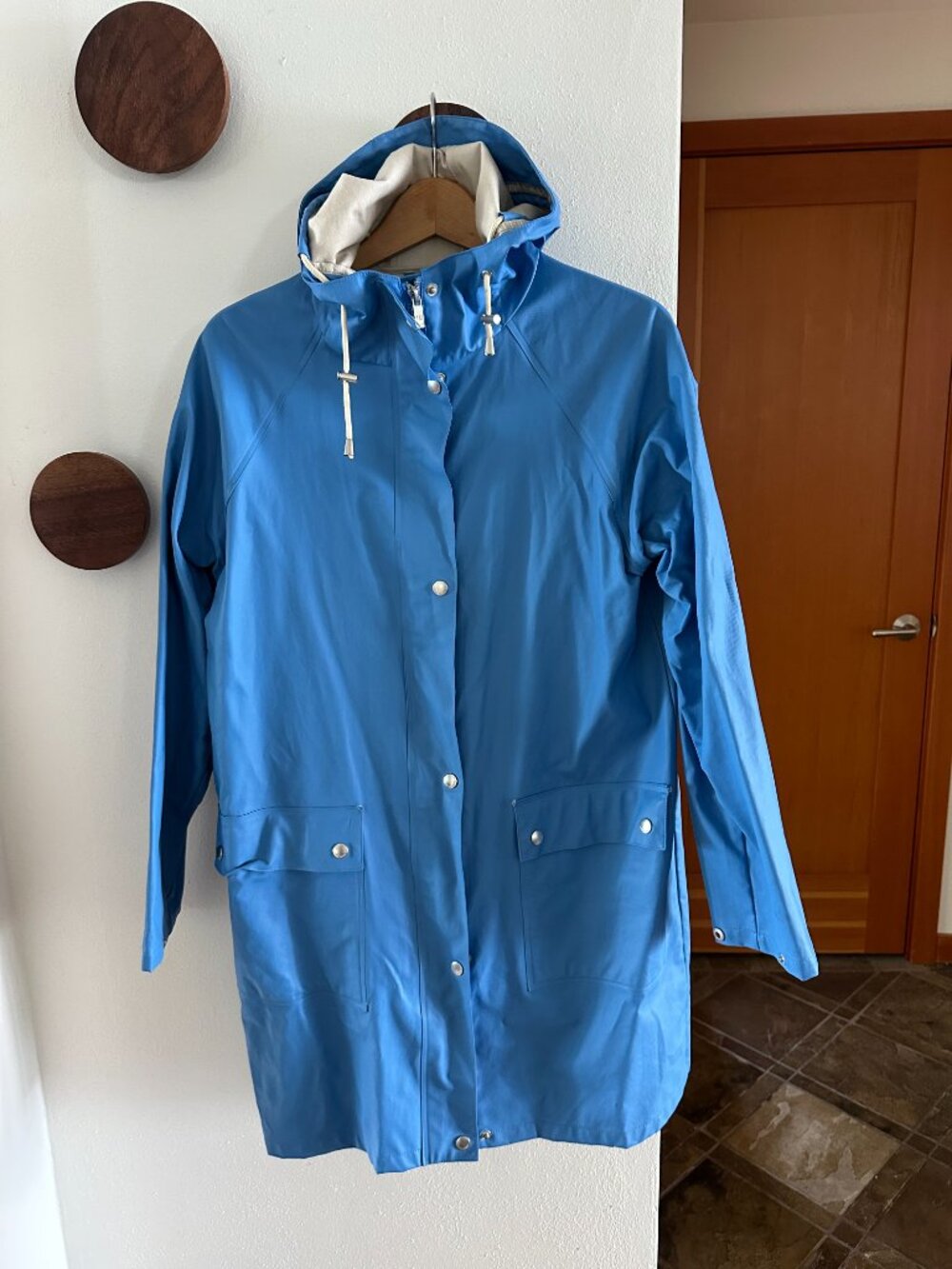 Ilse Jacobsen Raincoat in Blue, Size 38